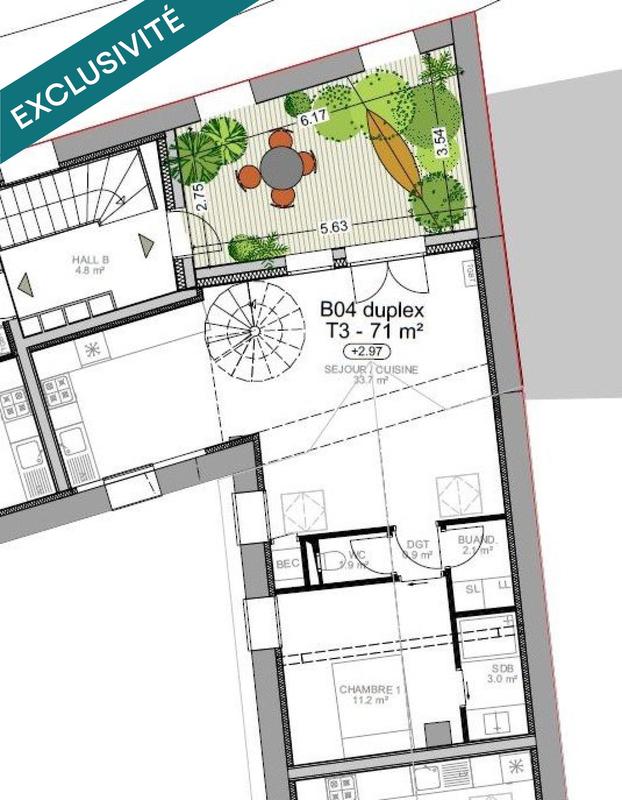 Appartement - 71 m² - 4 pièces