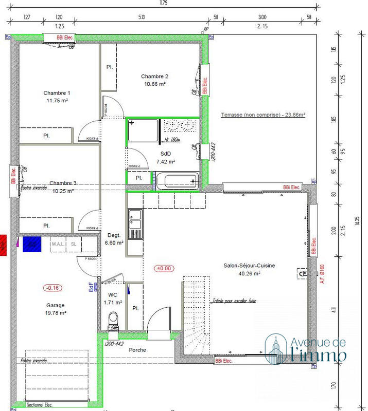 Maison - 90 m² - 5 pièces