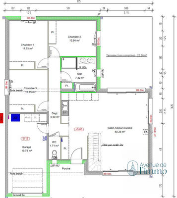 Maison - 90 m² - 5 pièces