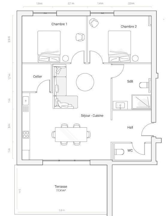 Appartement - 70 m² - 3 pièces
