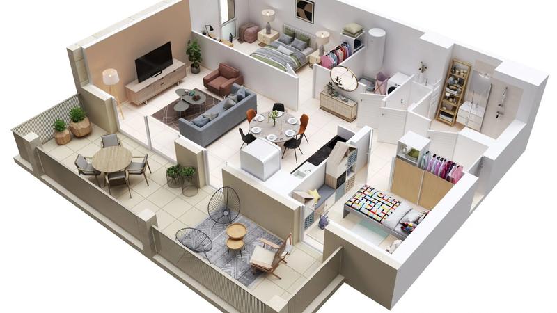 Appartement - 69 m² - 3 pièces