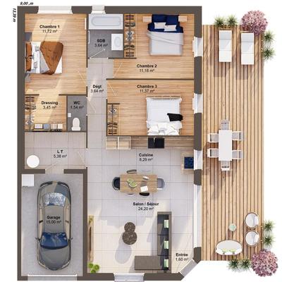 Maison - 86 m² - 5 pièces