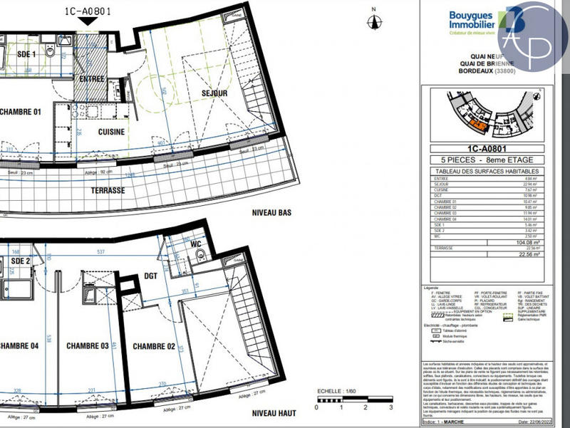 Appartement - 104 m² - 5 pièces