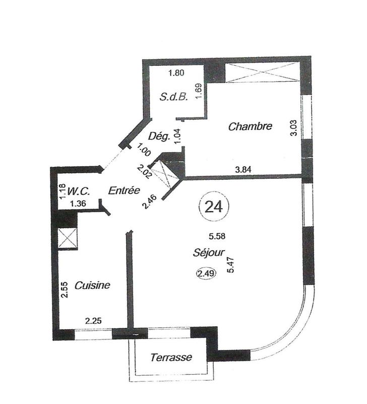Appartement - 56 m² - 2 pièces