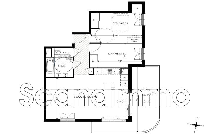 Appartement - 67 m² - 3 pièces