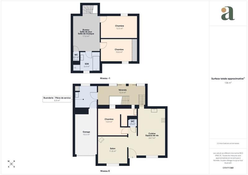 Maison de ville - 117 m² - 5 pièces