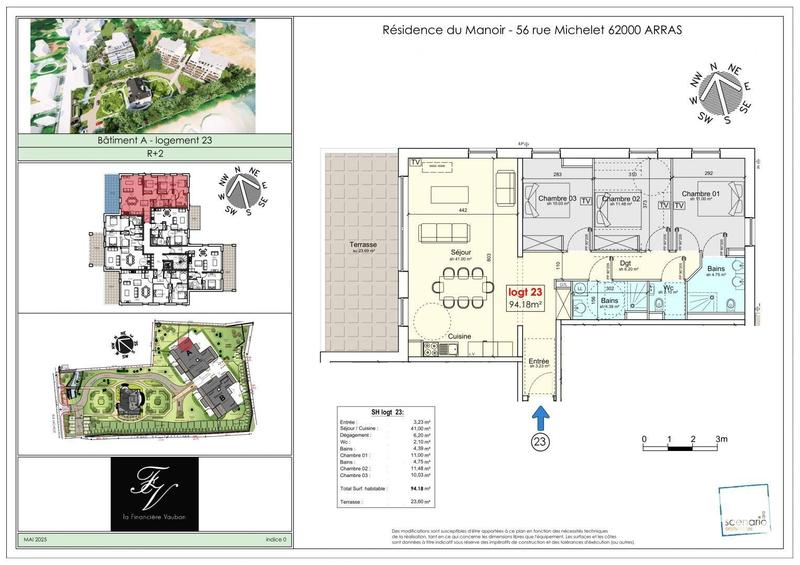 Appartement - 94 m² - 4 pièces
