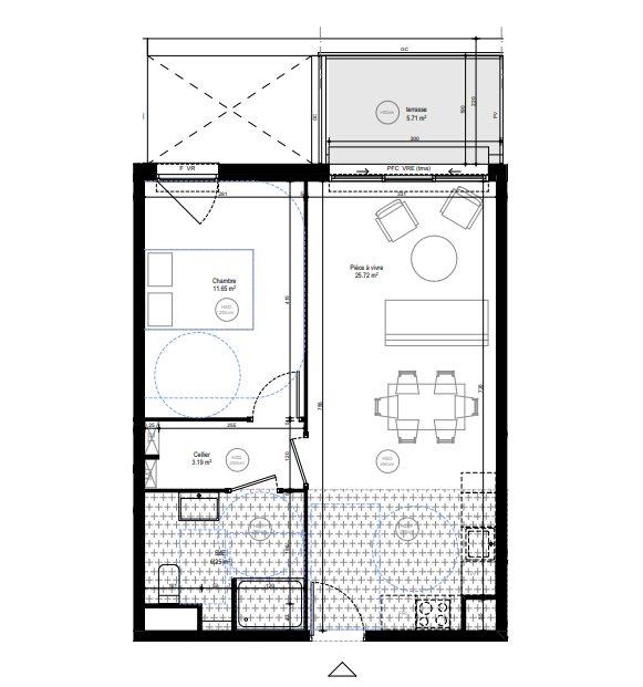 Appartement - 47 m² - 2 pièces