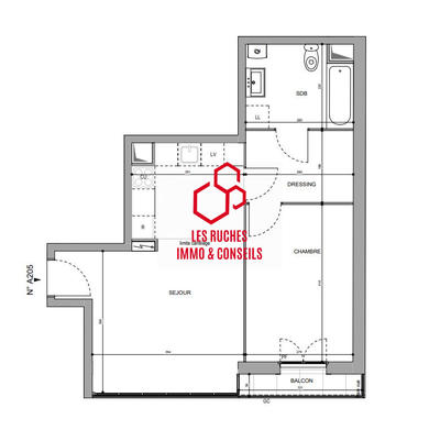 Appartement - 46 m² - 2 pièces