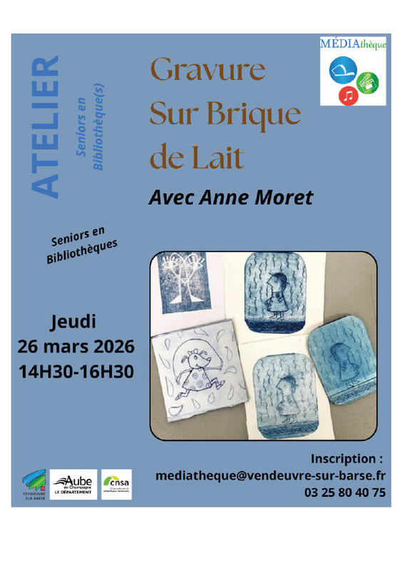 Atelier seniors : Gravure sur brique de lait
