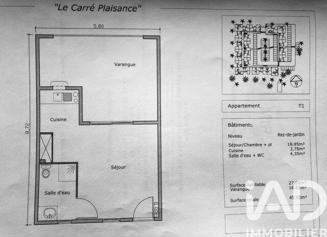 Appartement - 27 m² - 1 pièce