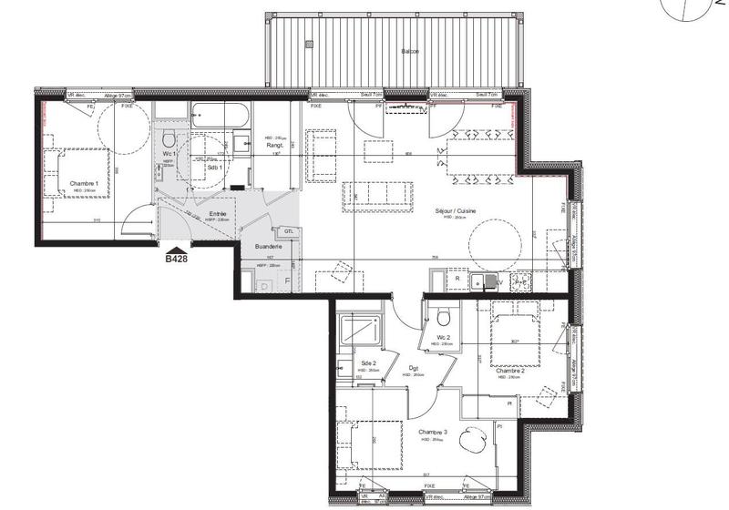 Appartement - 99 m² - 4 pièces