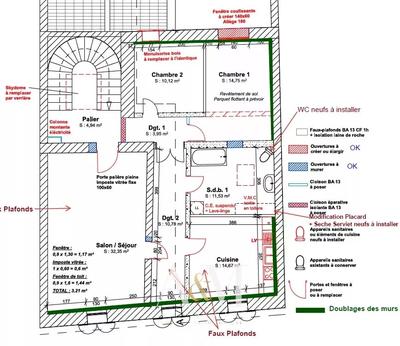 Appartement - 98 m² - 3 pièces
