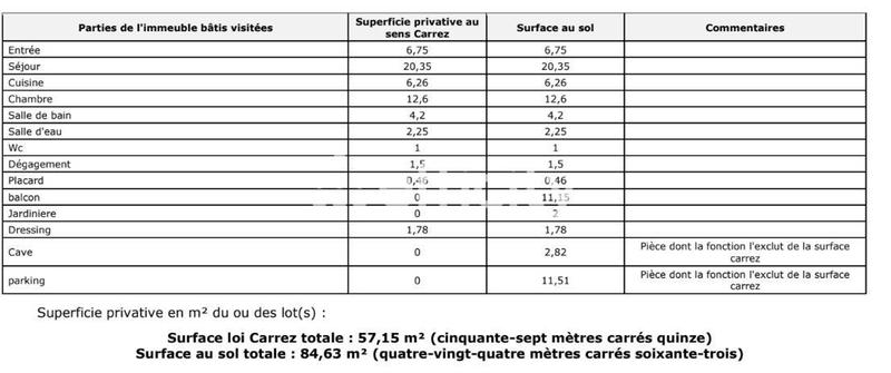 Appartement - 57 m² - 2 pièces