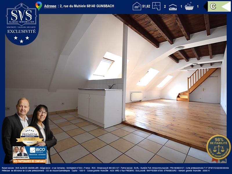 Appartement - 52 m² - 2 pièces