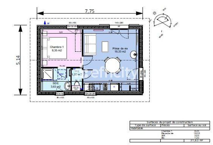 Châlet - 32 m² - 2 pièces