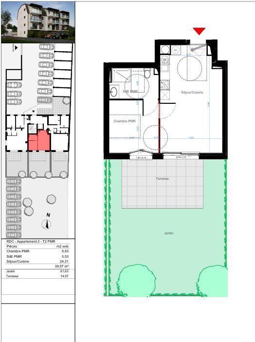 Appartement - 42 m² - 2 pièces