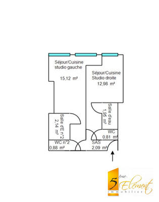 Appartement - 36 m² - 2 pièces
