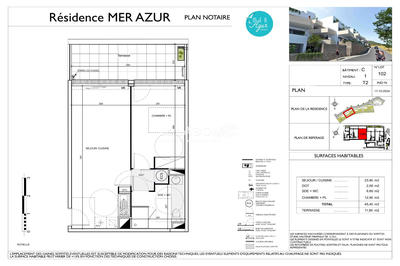 Appartement - 45 m² - 2 pièces