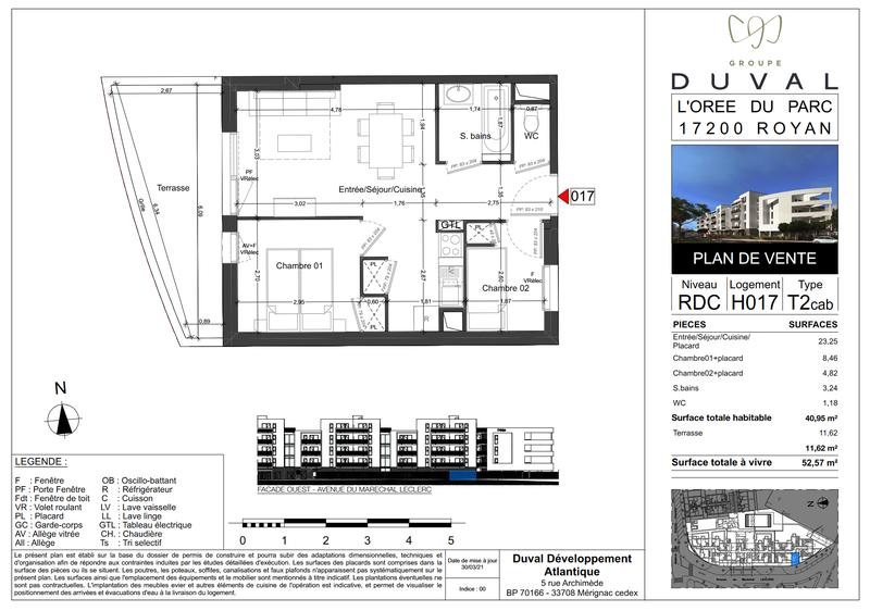Appartement - 41 m² - 2 pièces