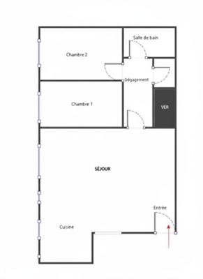 Appartement - 56 m² - 3 pièces