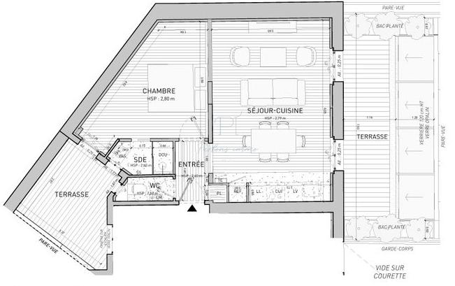 Appartement - 42 m² - 2 pièces