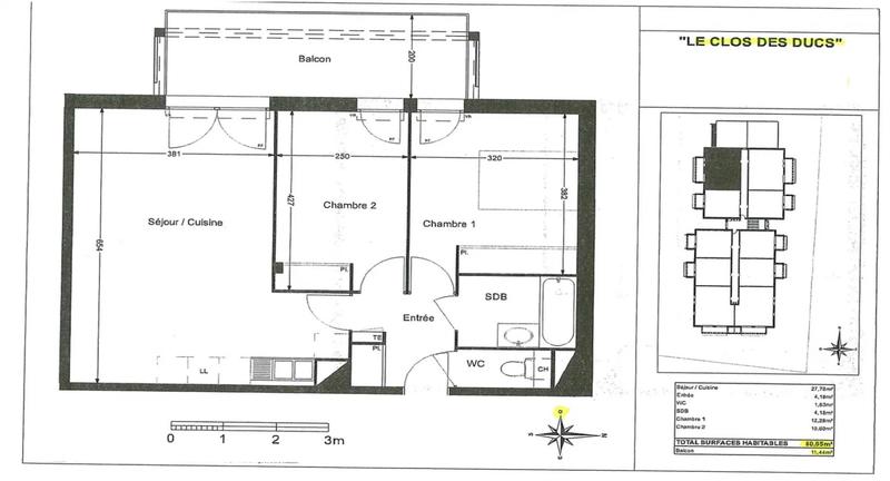 Appartement - 60 m² - 3 pièces