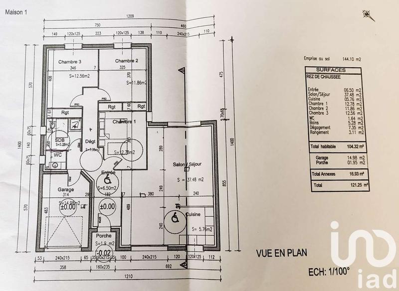 Maison - 104 m² - 4 pièces