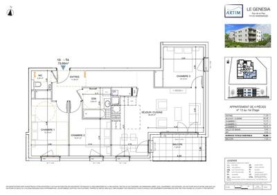 Appartement - 80 m² - 4 pièces
