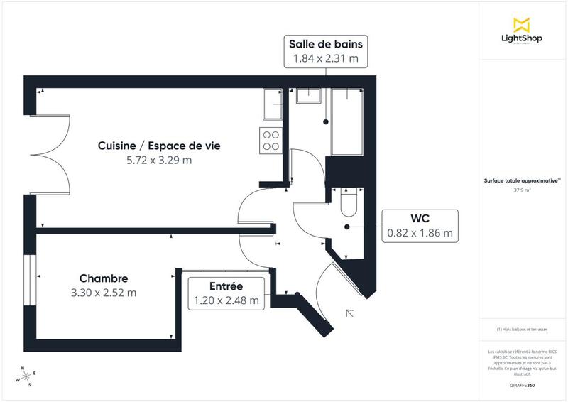 Appartement - 39 m² - 2 pièces