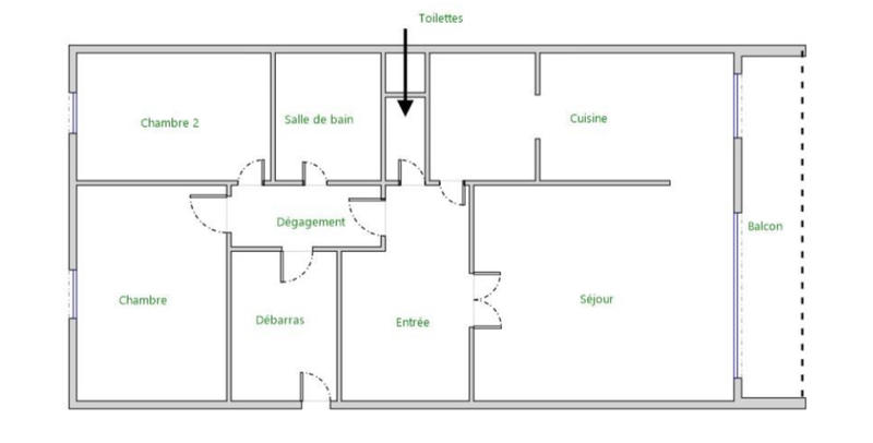 Appartement - 72 m² - 3 pièces