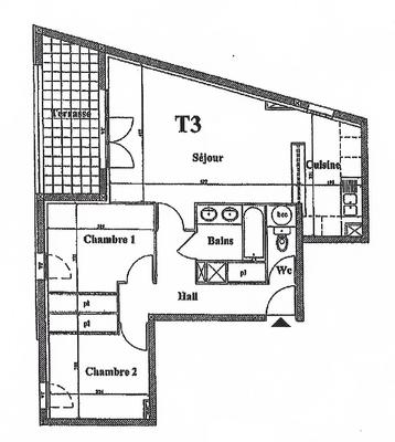 Appartement - 60 m² - 3 pièces