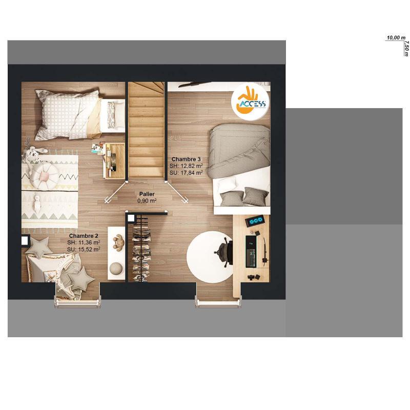 Maison - 64 m² - 5 pièces