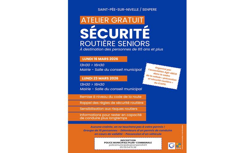 Sécurité routière seniors : Ateliers de sensibilisation