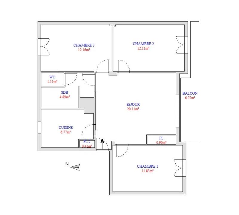 Appartement - 70 m² - 4 pièces