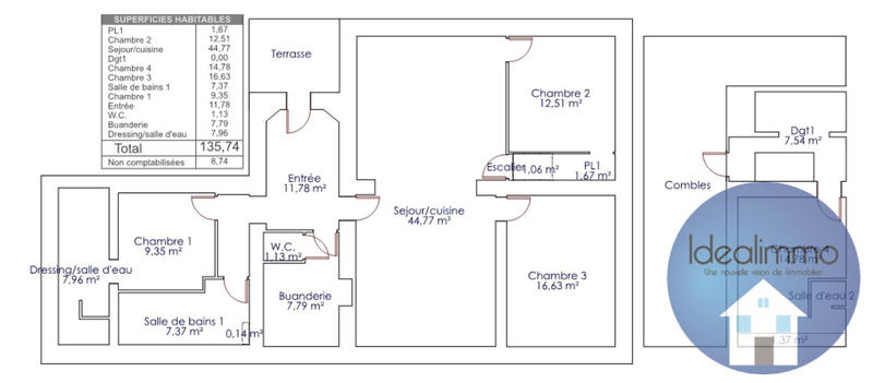 Appartement - 135 m² - 5 pièces