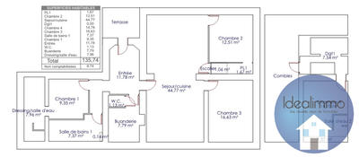 Appartement - 135 m² - 5 pièces