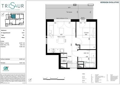 Appartement - 40 m² - 2 pièces