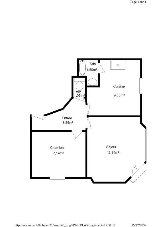 Appartement - 35 m² - 2 pièces