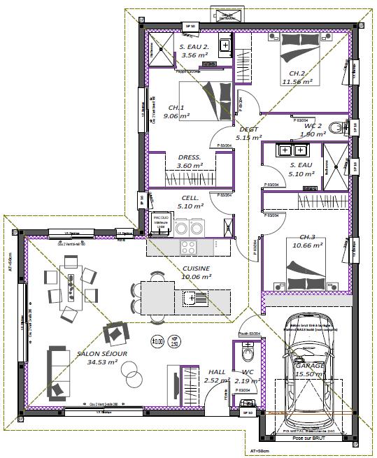 Maison - 104 m² - 5 pièces