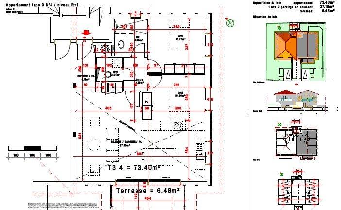 Appartement - 73 m² - 3 pièces