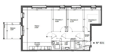 Appartement - 93 m² - 4 pièces
