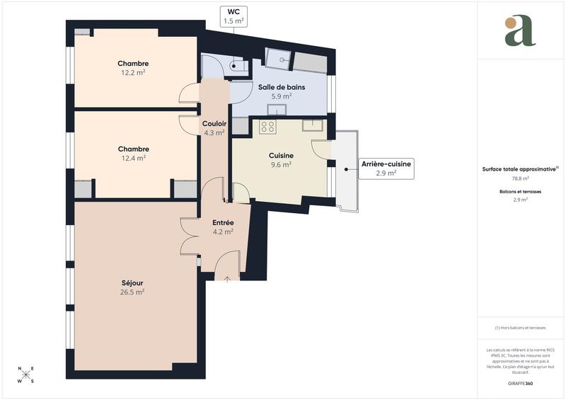 Appartement - 79 m² - 3 pièces