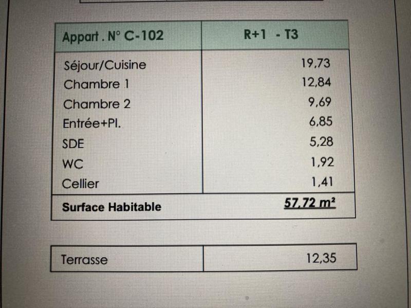 Appartement - 58 m² - 3 pièces