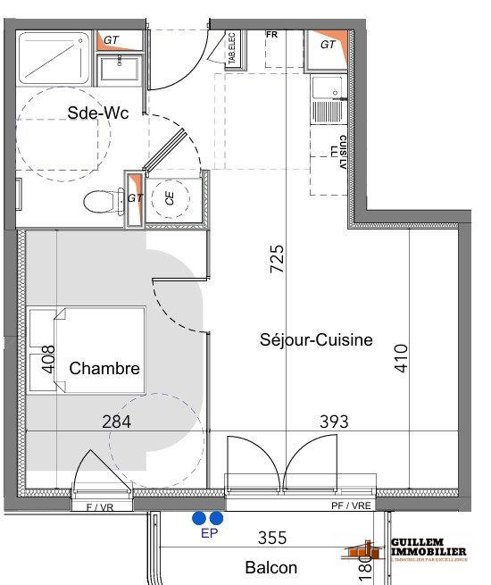 Appartement - 54 m² - 2 pièces