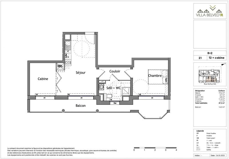 Appartement - 47 m² - 3 pièces