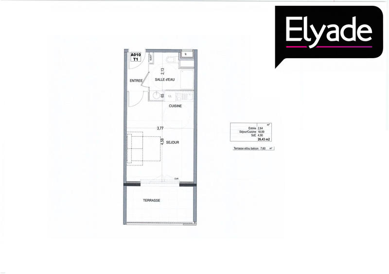 Appartement - 24 m² - 1 pièce