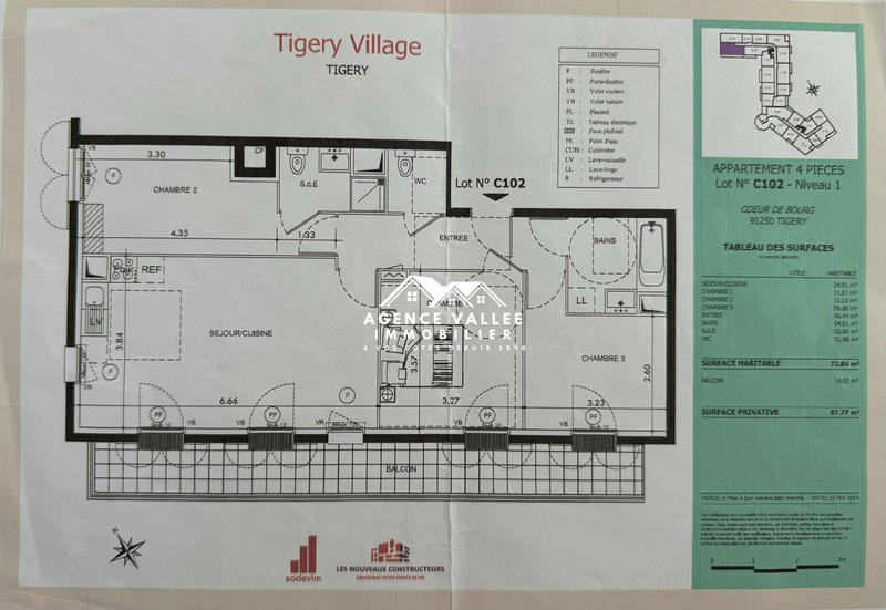 Appartement - 73 m² - 4 pièces