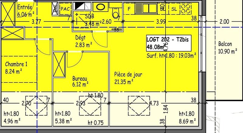 Appartement - 56 m² - 3 pièces