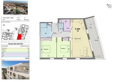 Appartement - 63 m² - 3 pièces